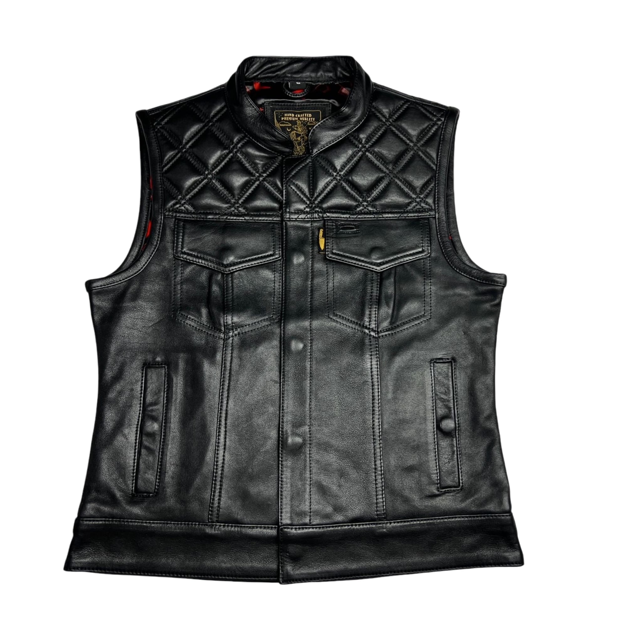 Quality leather motorcycle vest best sale