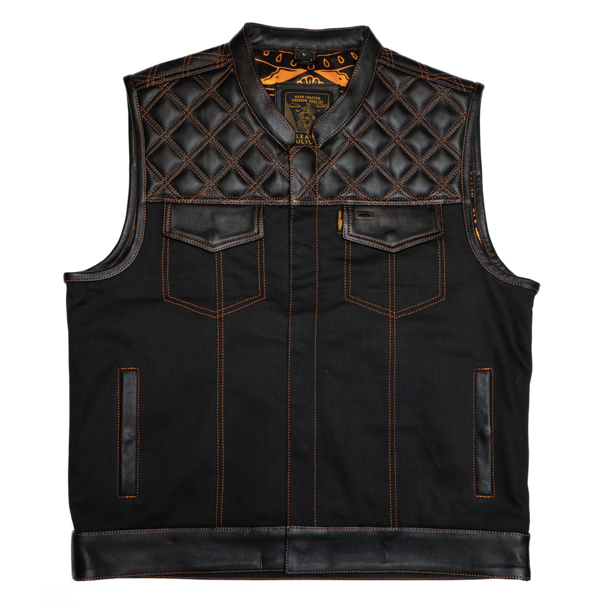 Camo Leather / Denim MC-Vest - Cut Off - Guerilla!, Vests