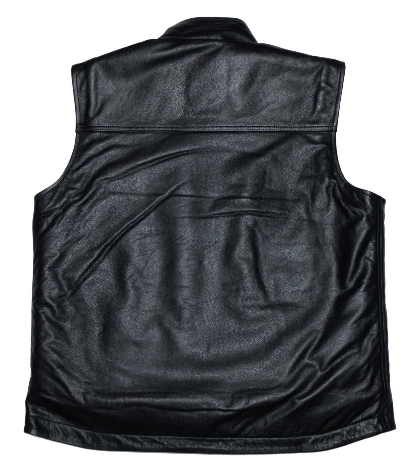 Carpenter Vest - Black Leather Sherpa