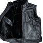 Carpenter Vest - Black Leather Sherpa