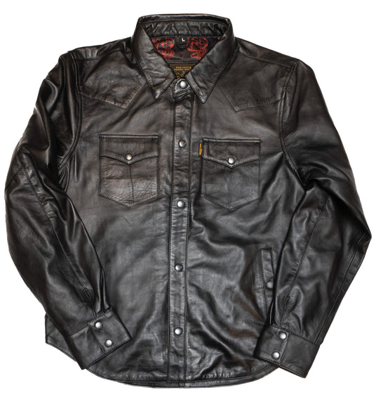 Western Shirt - Black Leather