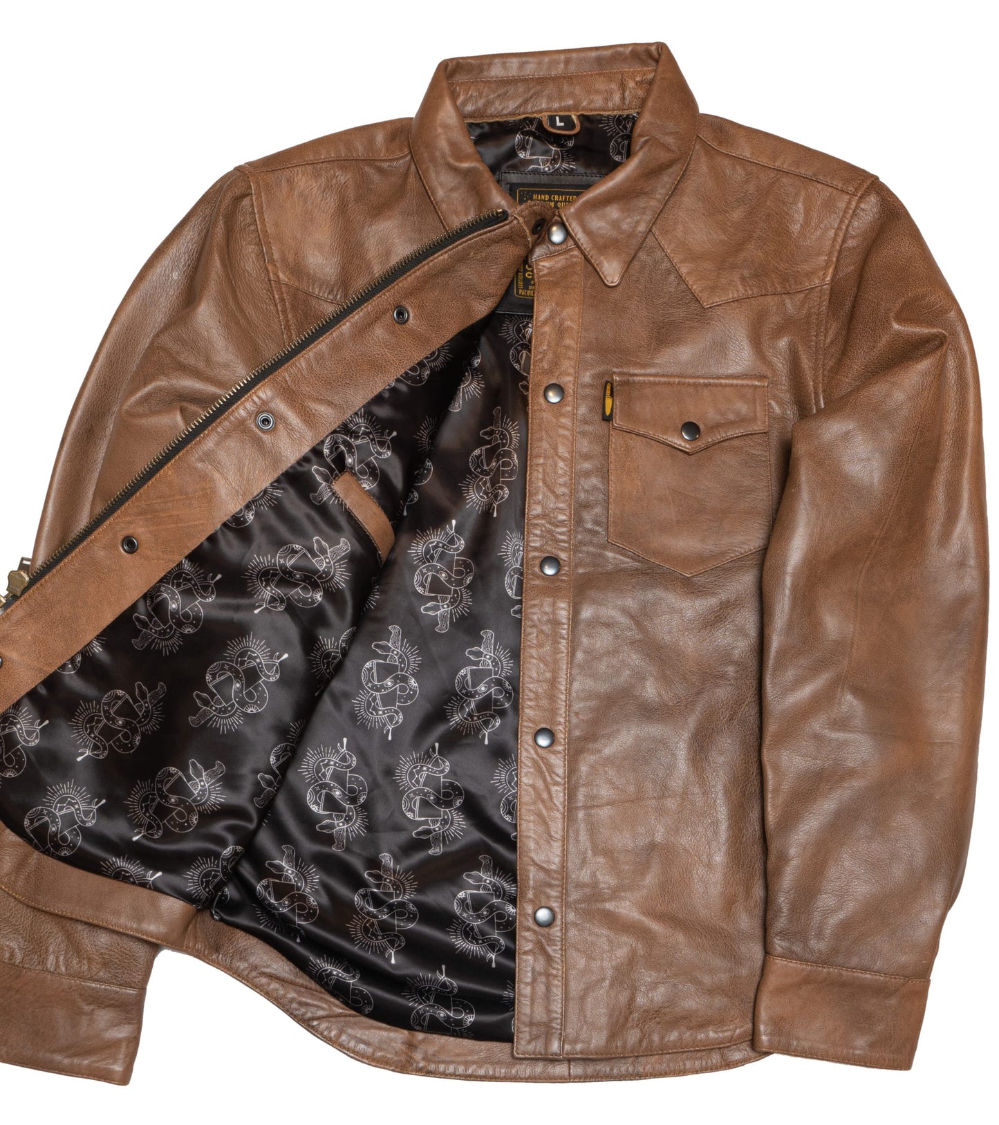 Western Shirt - Distressed Brown Leather