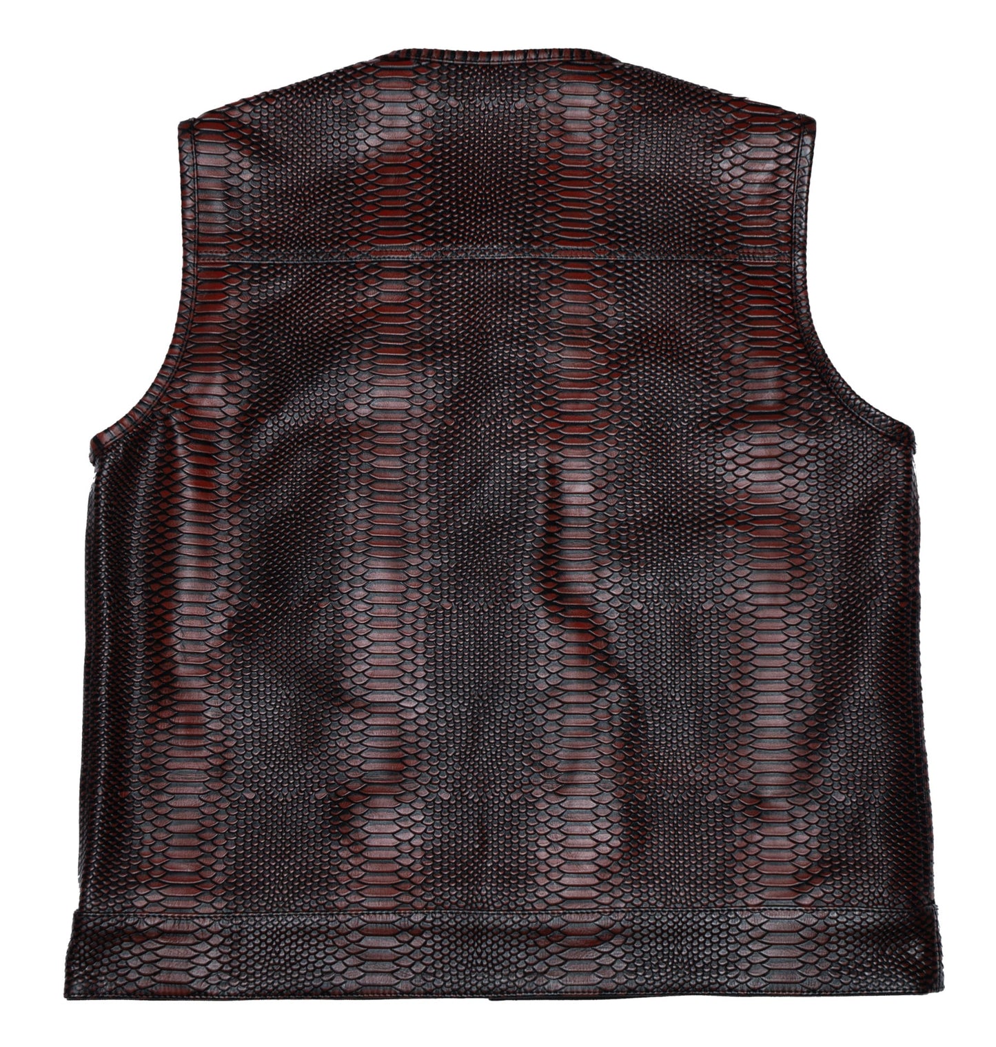 Cali Cut Vest - Ox Blood Dragon Leather