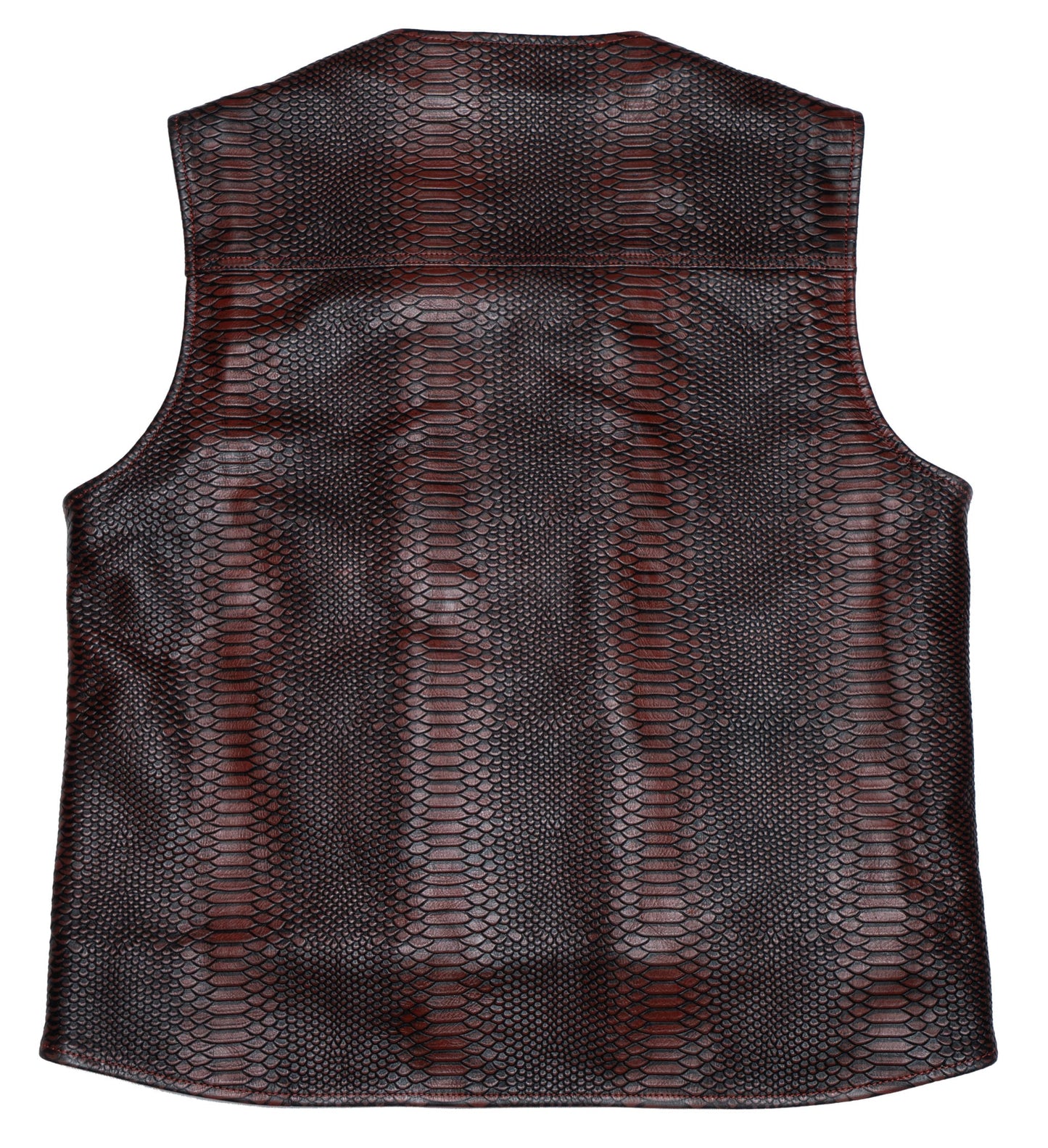 Carpenter Vest - Ox Blood Dragon Leather