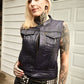 Women's Moto Vest - Purple Gator Leather