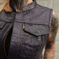 Women's Moto Vest - Purple Gator Leather