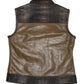 Women's Moto Vest - Cream Dragon Leather