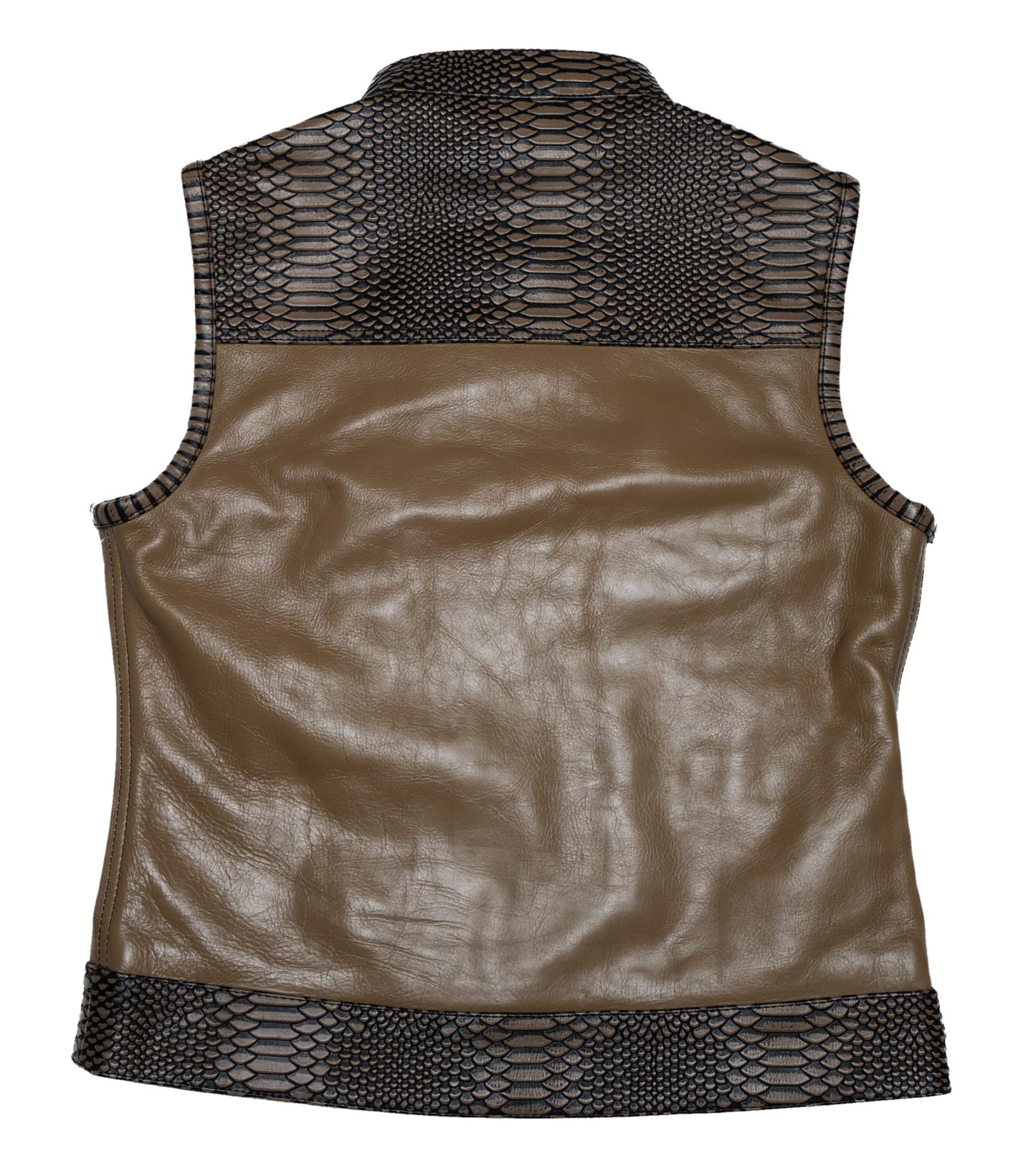 Women's Moto Vest - Cream Dragon Leather