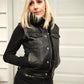 Women's Moto Vest - Black Gator Leather