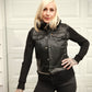 Women's Moto Vest - Black Gator Leather