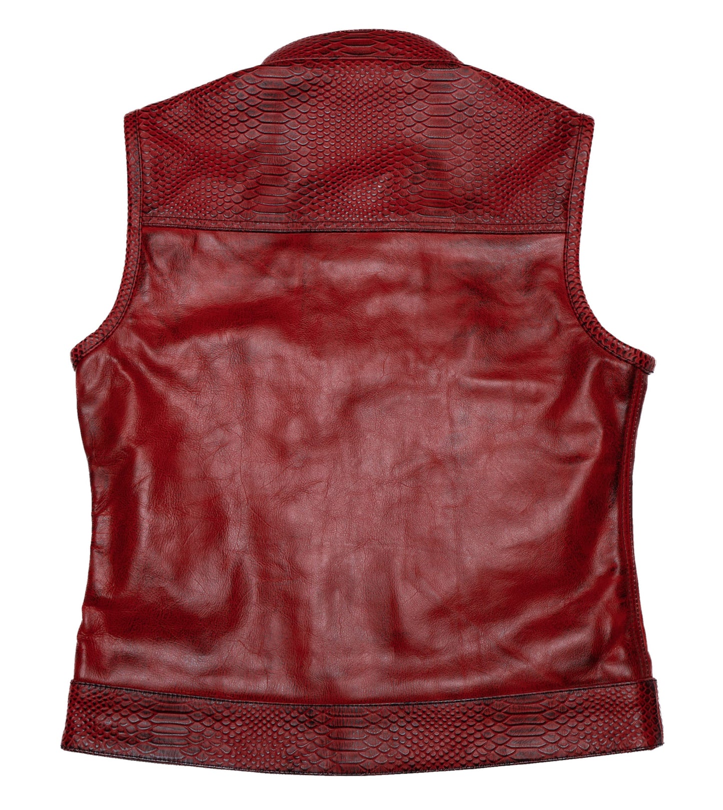 Women's Moto Vest - Red Dragon Leather