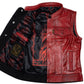 Women's Moto Vest - Red Dragon Leather