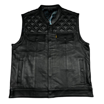 Cali Cut Vest - Black Leather