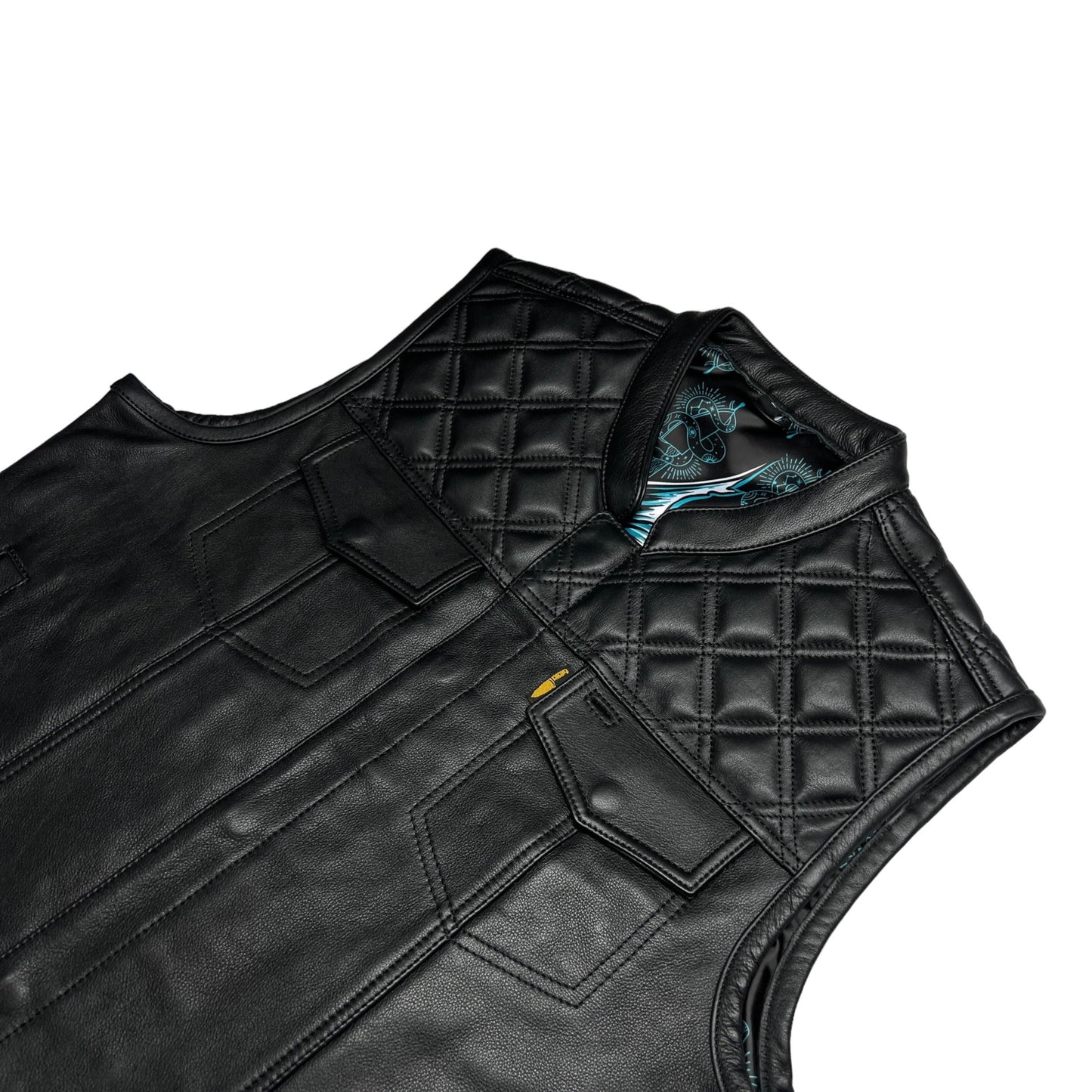 Cali Cut Vest - Black Leather