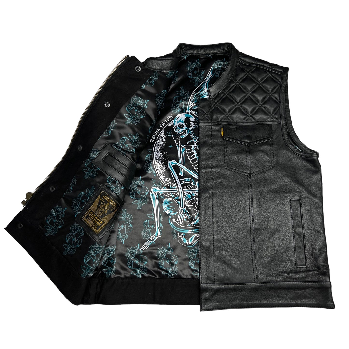 Cali Cut Vest - Black Leather