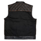 Cali Cut Vest - Black Denim/Leather