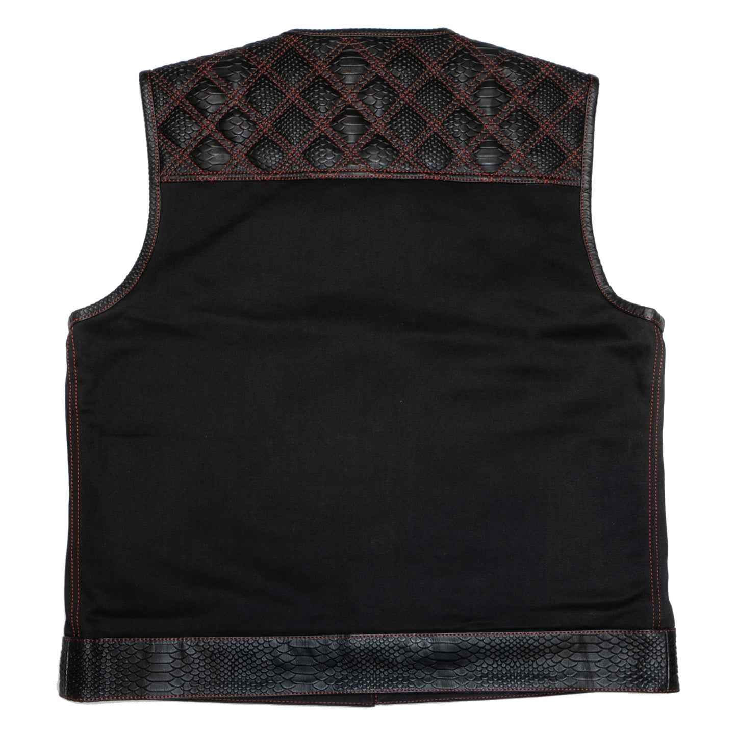 Cali Cut Vest - Black Denim/Dragon Leather