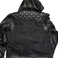 Hooded Moto Jacket - Black Canvas/Leather