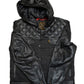 Hooded Moto Jacket - Black Canvas/Leather