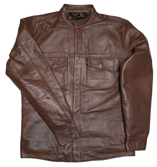 Preacher Shirt - Brown Leather