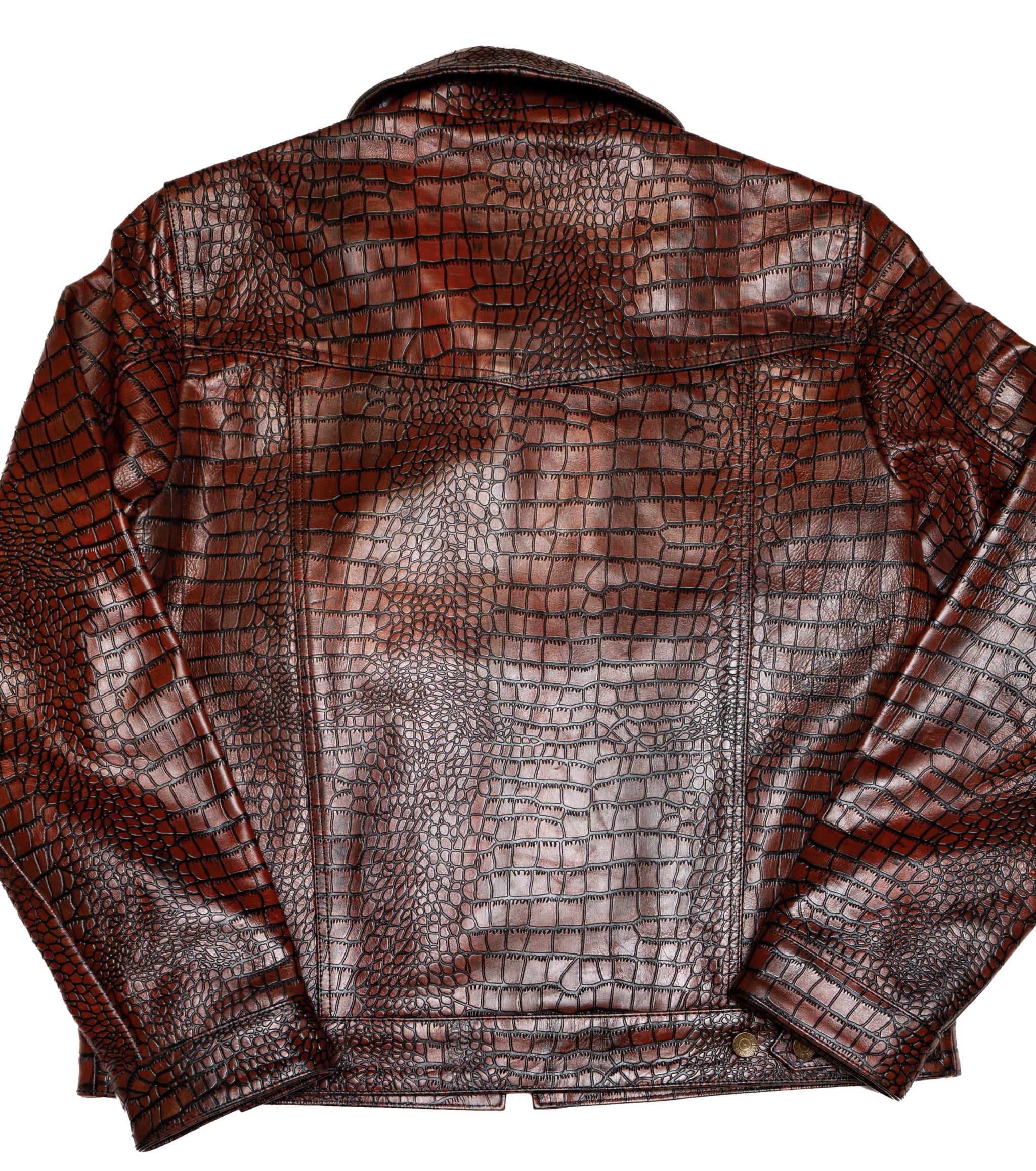 Cleaver Culture x Lords Steazy Ryder Jacket Ox Blood Crocodile Leather