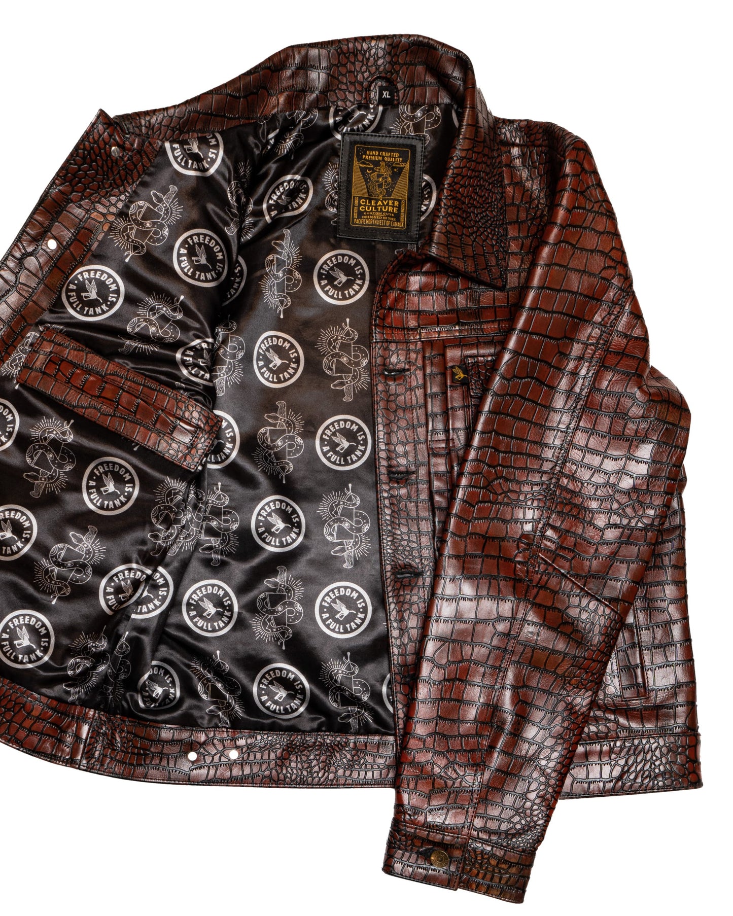 Cleaver Culture x Lords Steazy Ryder Jacket - Ox Blood Crocodile Leather